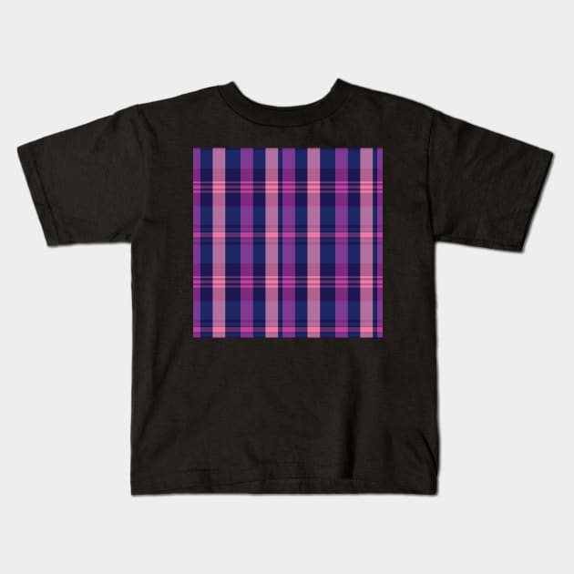 Vaporwave Aesthetic Artair 1 Hand Drawn Textured Plaid Pattern Kids T-Shirt by GenAumonier